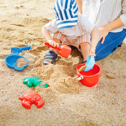 SANDIG 7-piece sand play set, multicolour