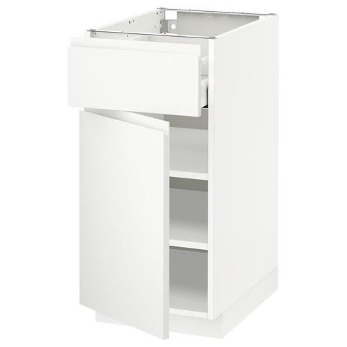 METOD / MAXIMERA Base cabinet with drawer/door, white/Voxtorp matt white, 40x60 cm