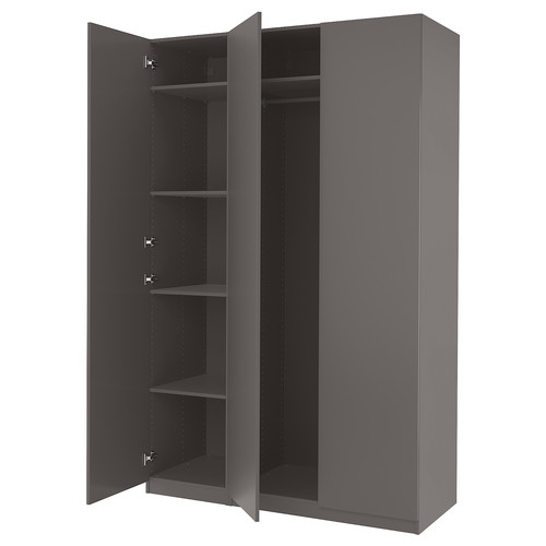 PAX / FORSAND Wardrobe combination, dark grey/dark grey, 150x60x236 cm