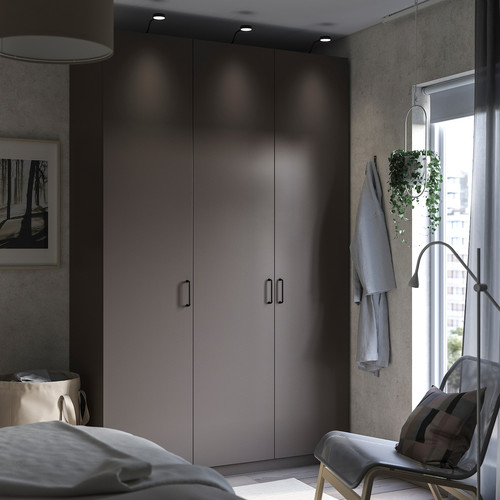 PAX / FORSAND Wardrobe combination, dark grey/dark grey, 150x60x236 cm