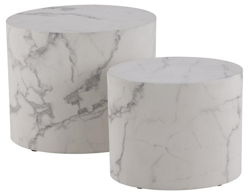 Set of 2 Coffee Tables Mice, white marble