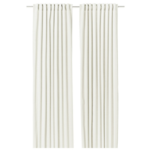 SANELA Curtains, 1 pair, off-white, 140x300 cm