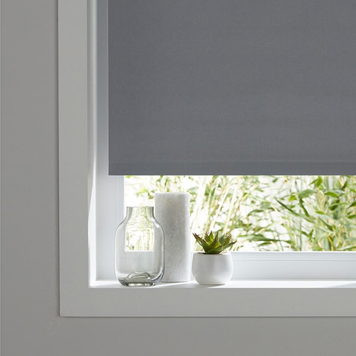 Plain Blackout Roller Blind Colours Boreas 180x180cm, grey