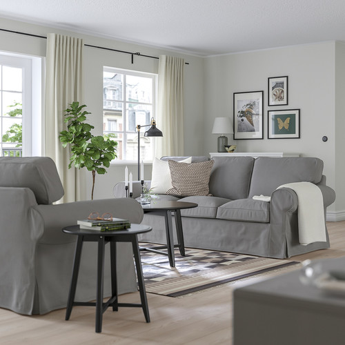 EKTORP 3-seat sofa, Hakebo dark grey