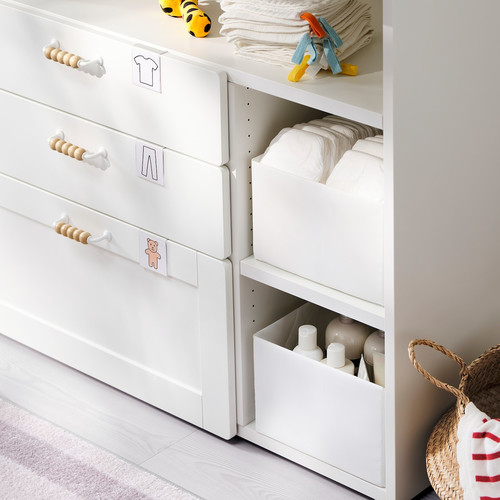 SMÅSTAD Changing table, white with frame/with 3 drawers, 90x79x100 cm