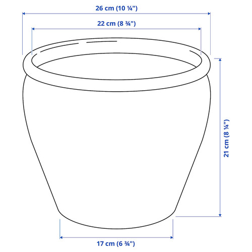 AMBRARÖNN Plant pot, in/outdoor/white, 19 cm