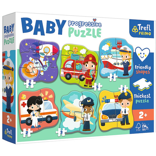 Trefl Primo Baby Progressive Puzzle Professions and Vehicles 2+