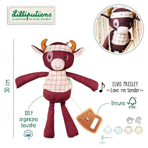 LILLIPUTIENS Cuddly Toy with Music Box Rosalie Cow 0m+