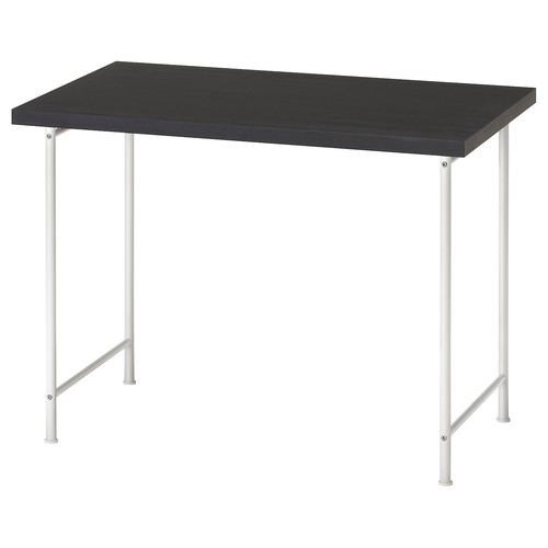 LINNMON / SPÄND Desk, black-brown/white, 100x60 cm