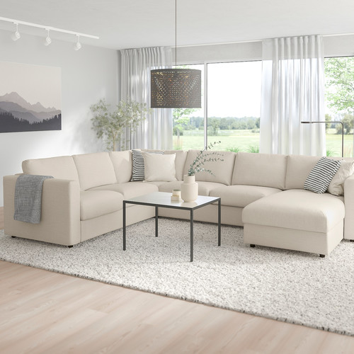 VIMLE Corner sofa, 5-seat, with chaise longue/Gunnared beige