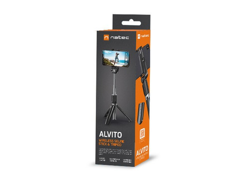 Natec Selfie Stick Tripod, wireless, black