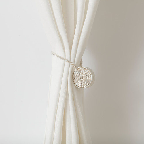 FÖNSTERBOMAL Magnetic curtain tie-back, beige