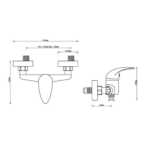 GoodHome Shower Mixer Tap Eidar, chrome