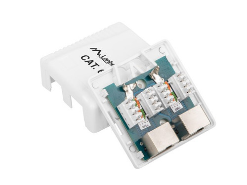 Lanberg Surface-mount Box 2x RJ45 Ca,t.6 FTP, white