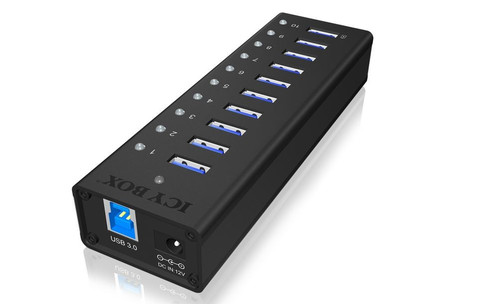 RaidSonic Active 10-port USB 3.0 Hub Aluminium Case