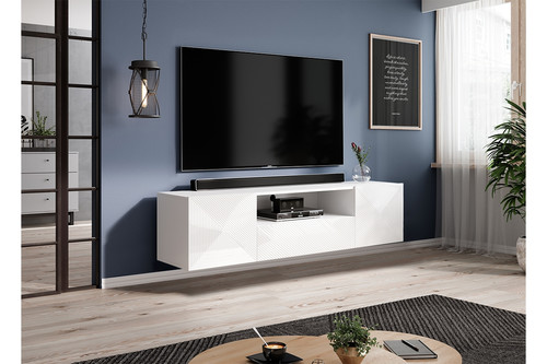 Wall-Mounted TV Cabinet Asha 167 cm, glossy white