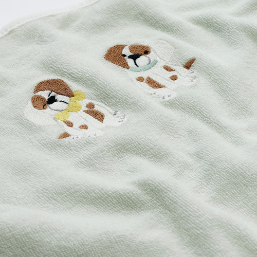 VÄDRA Cover for babycare mat, puppy pattern/light green, 48x74 cm