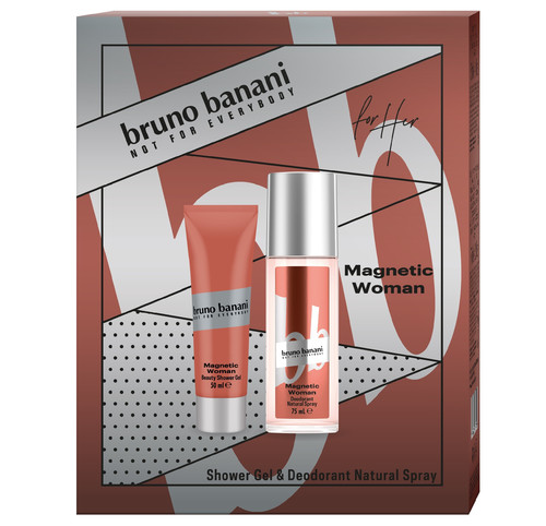 COTY Bruno Banani Gift Set for Women - Magnetic Woman Deodorant Natural Spray & Shower Gel