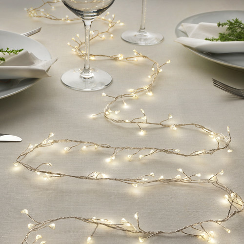 STRÅLA LED lighting chain with 160 lights, battery-operated mini