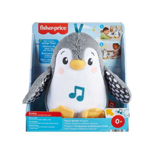 Fisher-Price Plush Tummy Time Toy, Flap & Wobble Penguin HNC10 0+