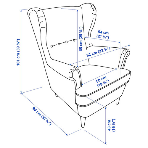 STRANDMON Armchair and footstool, Skiftebo yellow