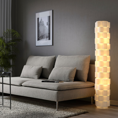 LÅGTRYCK Floor lamp, white, 138 cm