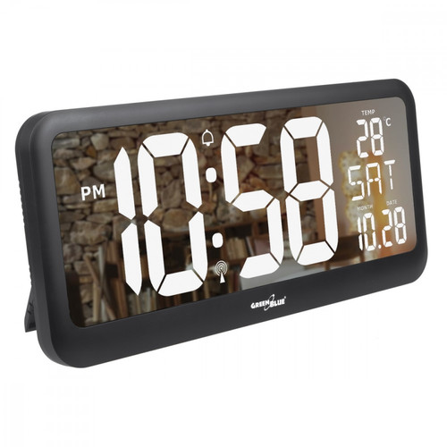 GreenBlue Digital Clock with Temperature Sensor LCD Display GB214