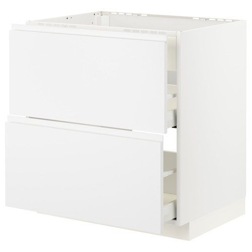 METOD / MAXIMERA Base cab f hob/int extractor w drw, white/Voxtorp matt white, 80x60 cm