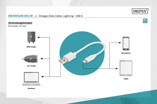 Digitus Cable Lightning to USB-A DB-600106-001-W