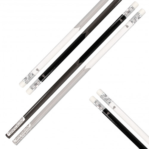 HB Pencil with Rubber Set of 48pcs Black & White