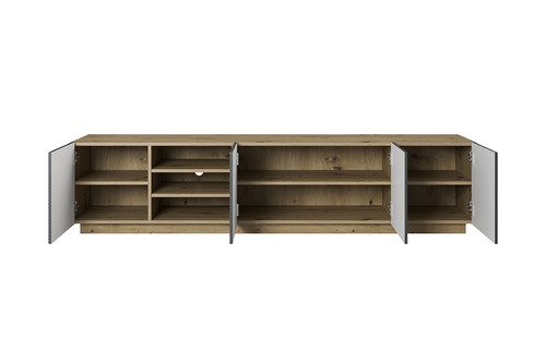 TV Cabinet Asha with Shelves 200 cm, artisan/rivier stone mat