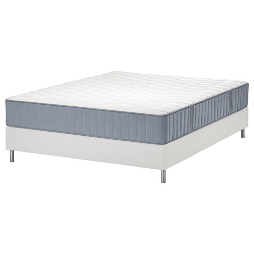 LYNGÖR Divan bed, Vågstranda firm/light blue dark grey, 140x200 cm