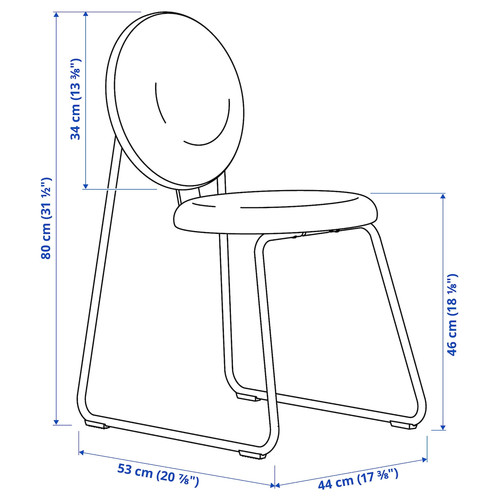 MÅNHULT Chair, black/Hakebo grey-green