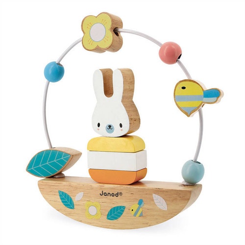 Janod Pure Bead Maze & Rocking Rabbit 12m+