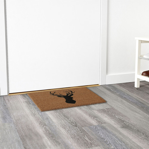 HEMMAVE Door mat, natural/deer, 40x60 cm