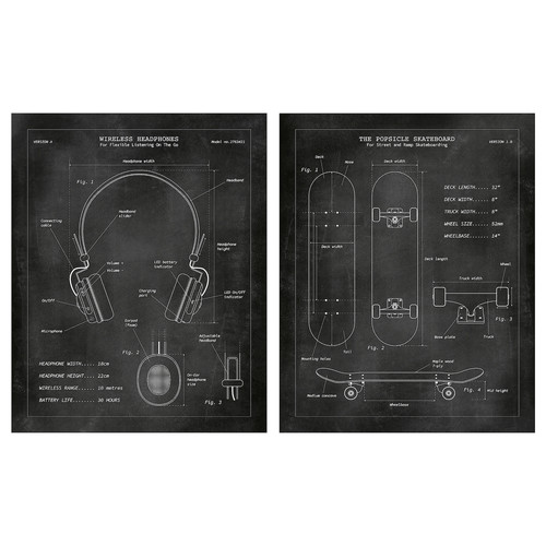 PJÄTTERYD Picture, Blueprints, 40x50 cm