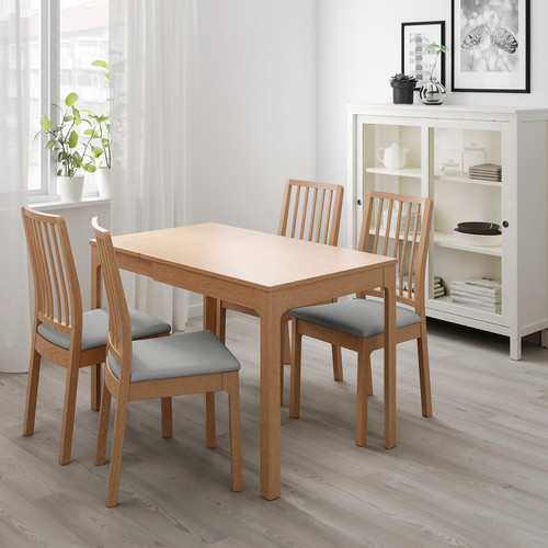 EKEDALEN Extendable table, oak, 80/120x70 cm