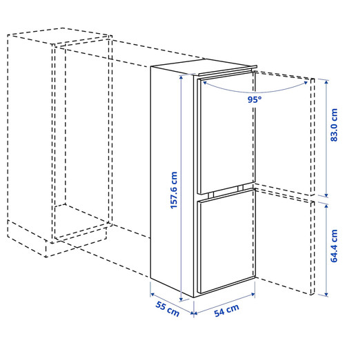 RÅKALL Fridge/freezer, IKEA 500 integrated, 153/79 l