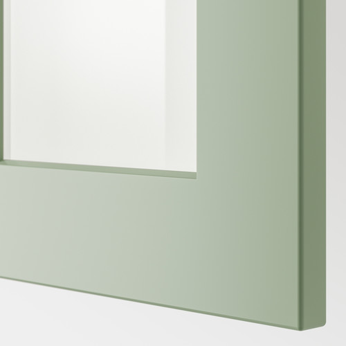 METOD Wall cabinet w shelves/2 glass drs, white/Stensund light green, 80x100 cm