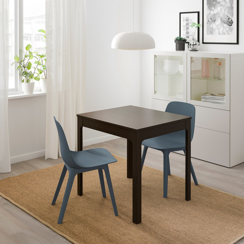 EKEDALEN Extendable table, dark brown, 80/120x70 cm