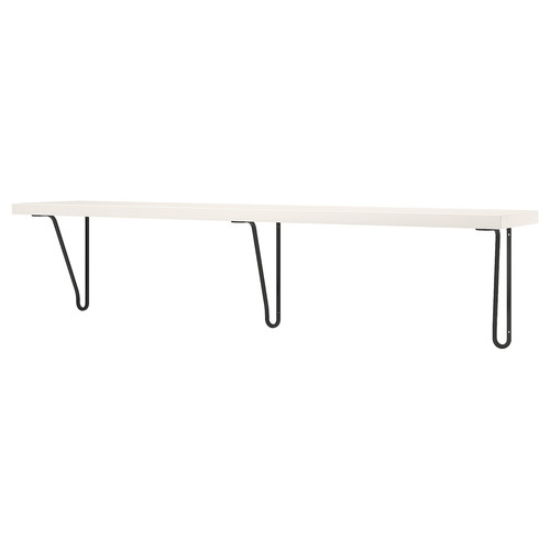 BERGSHULT / FÖRLÄGGARE Wall shelf, black/white, 120x20 cm