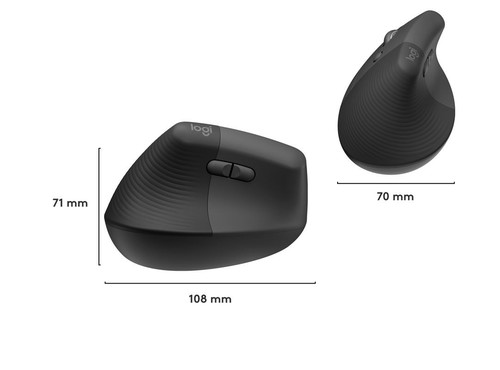 Logitech Optical Wireless Mouse Lift Graphite Left Handed 910-006474