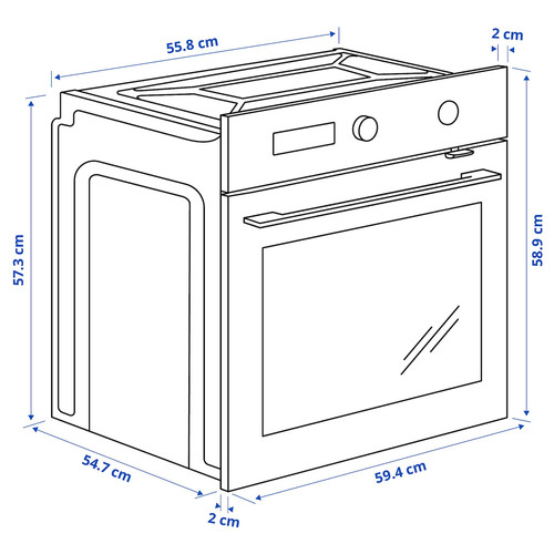 FINSMAKARE Forced air oven w pyro/steam func, black