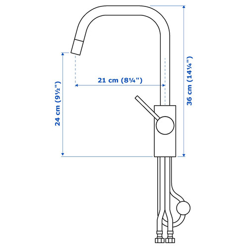 ÄLMAREN Kitchen mixer tap w pull-out spout, stainless steel colour