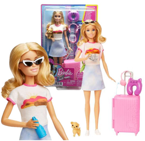 Barbie Doll And Accessories, 'Malibu' Travel Set HJY18 3+