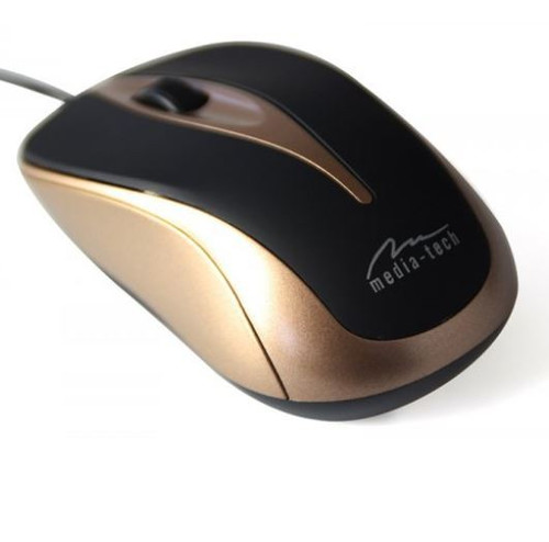 Media-Tech Optical Wired Mouse Plano, black-gold