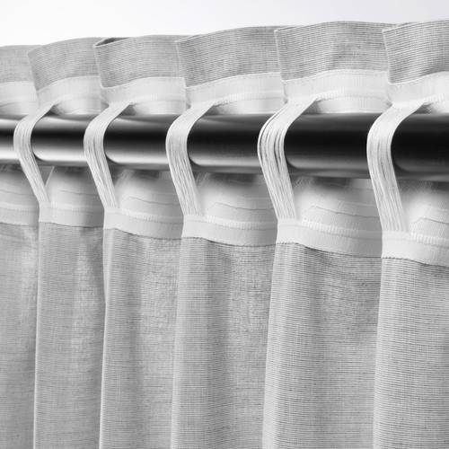 HANNALILL Curtains, 1 pair, grey, 145x250 cm