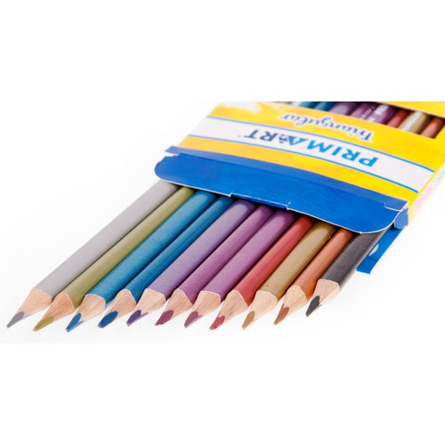 Prima Art Triangular Metallic Colour Pencils 12pcs