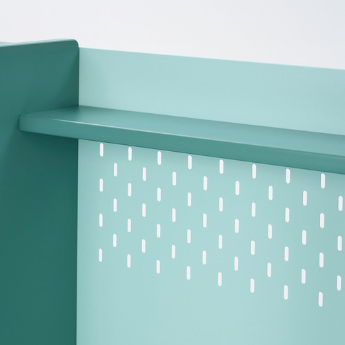 BERGLÄRKA Desk, turquoise/white tiltable, 100x70 cm