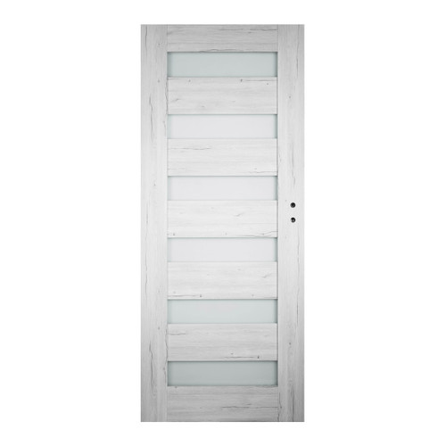 Non-rebated Internal Door Trame 80, left, silver oak